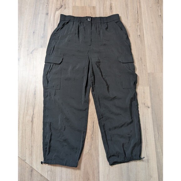 Joie Size XL Cargo Pants Black Relaxed Utility Pockets Elastic Waist Casual Chic - Picture 3 of 12